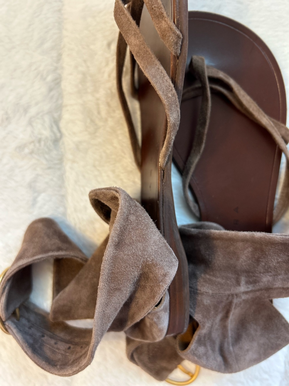 New Chie Mihara Brown Suede Wrap Sandals size 38 - Picture 11 of 12